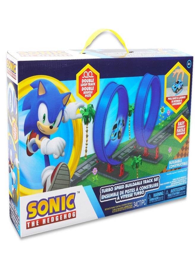 Sonic the Hedgehog Race Track and Toy Car Set - Bundle With Sonic Racecar Play Set, Track, Stickers, More | Racing Toys for Boys - Image 3